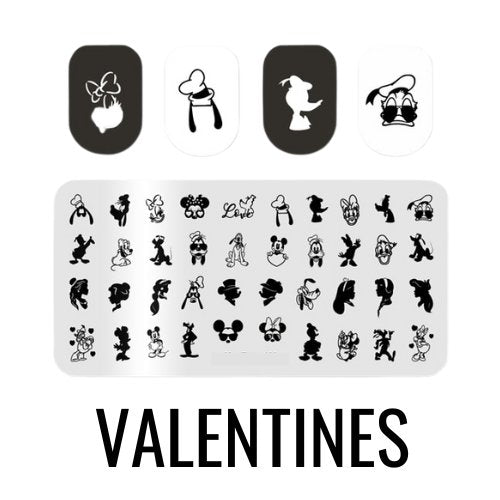 Disney Valentines Stamping Plate - Cordoza Nail Supply