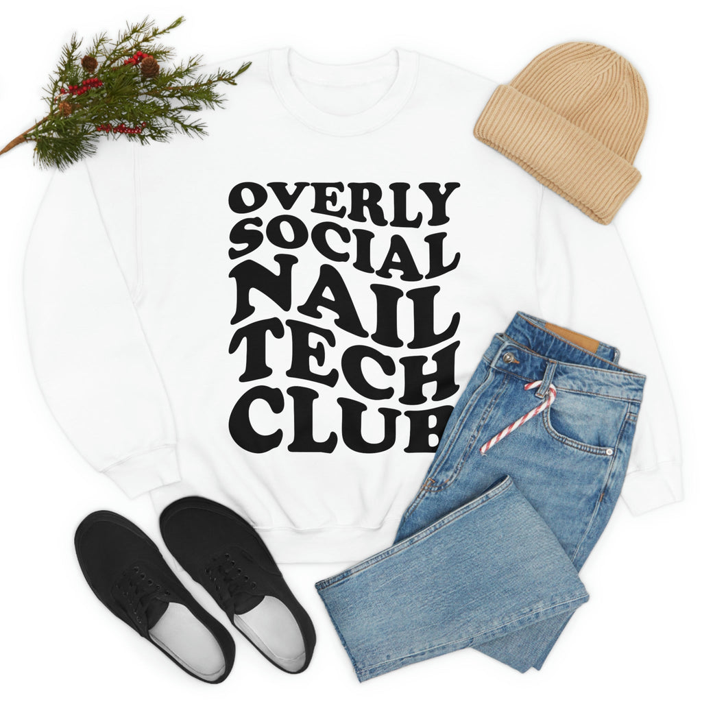 Overly Social Nail Tech Crewneck Sweatshirt - Cordoza Nail Supply