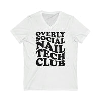 Overly Social Short Sleeve V-Neck Tee - Cordoza Nail Supply